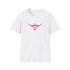 Longhorn Crown Graphic Tee — Pink Bull Logo Women's Casual T‑Shirt