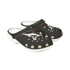 Black EVA Foam Clogs with Flying Seagull Graphic — Lightweight Slip-On Beach Shoes