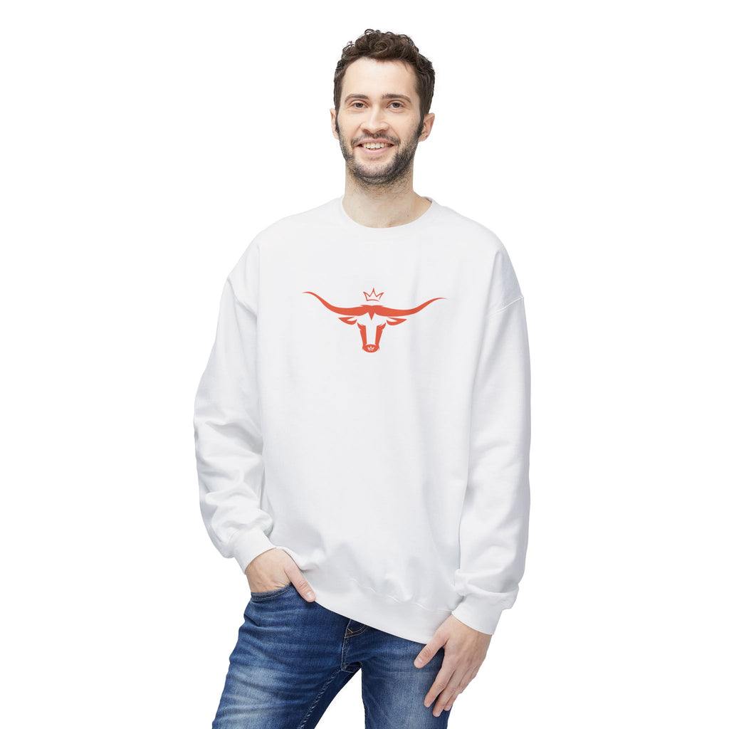 Longhorn Crest Crewneck Sweatshirt — Minimal Western Bull Logo