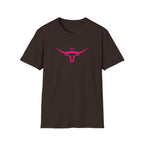 Longhorn Crown Graphic Tee — Pink Bull Logo Women's Casual T‑Shirt