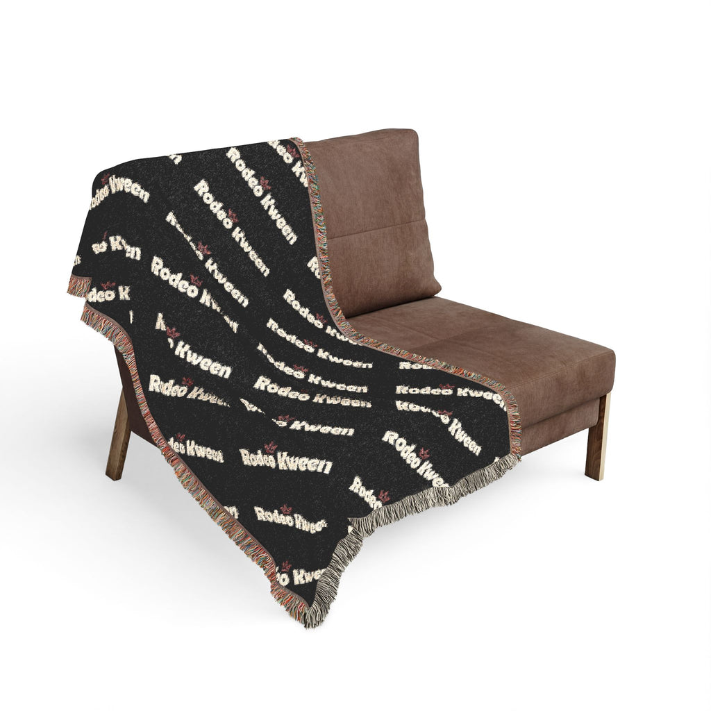 Branded Logo Woven Blanket – Repeating Pattern Cozy Throw