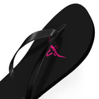 Rodeo Kween Flip Flops — Black Western Bull Logo Beach Sandals