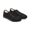 Women's Low Top Sneakers — Black Canvas with Pink Longhorn Accent