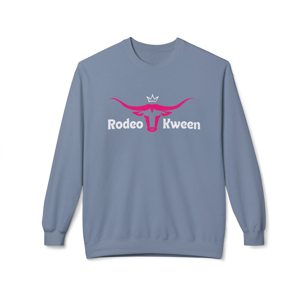 Rodeo Kween Crewneck Sweatshirt — Pink Longhorn Logo Western Cowgirl Pullover
