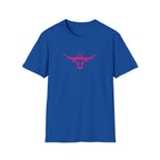 Longhorn Crown Graphic Tee — Pink Bull Logo Women's Casual T‑Shirt