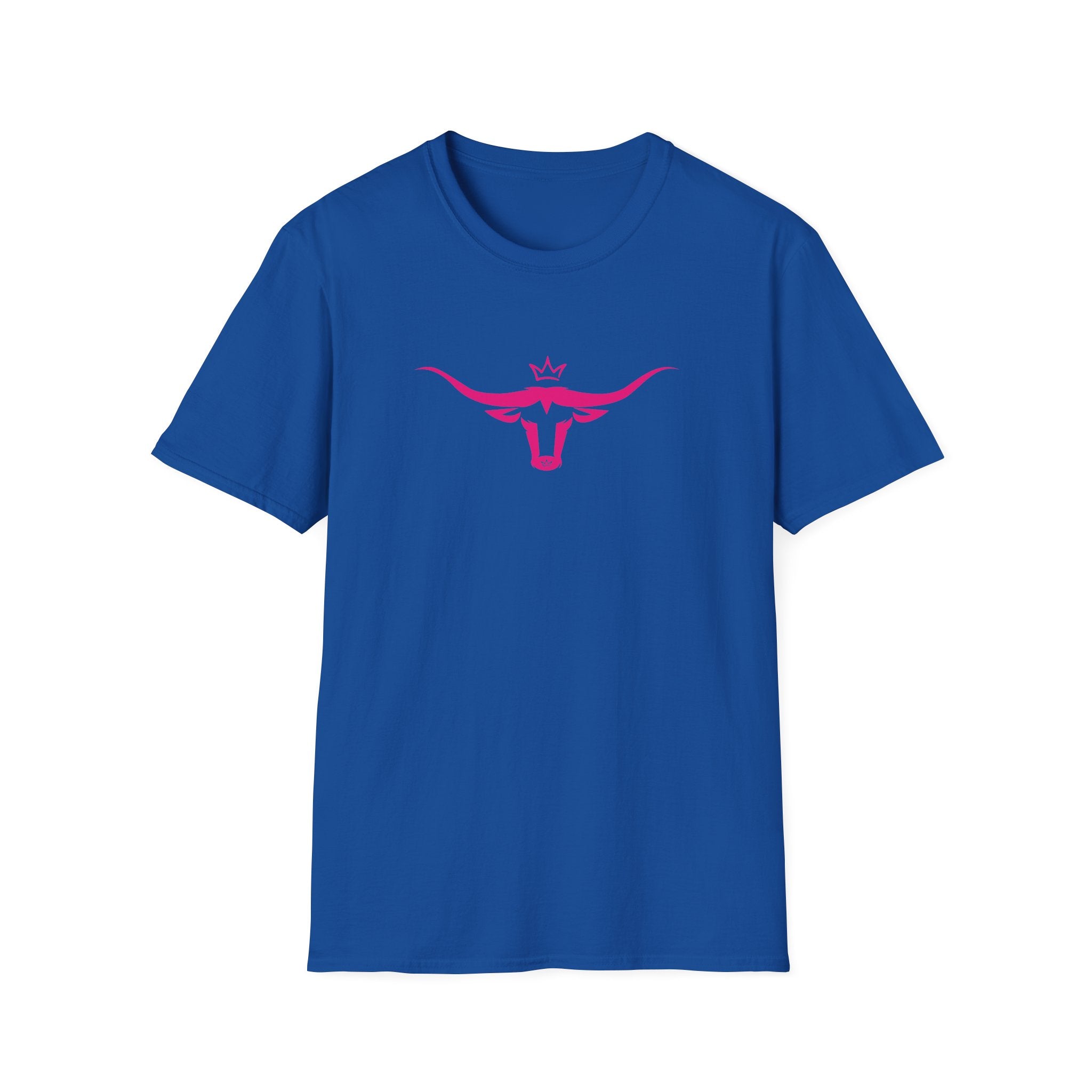 Longhorn Crown Graphic Tee — Pink Bull Logo Women's Casual T‑Shirt