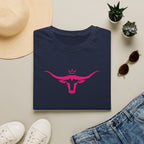 Longhorn Crown Graphic Tee — Pink Bull Logo Women's Casual T‑Shirt