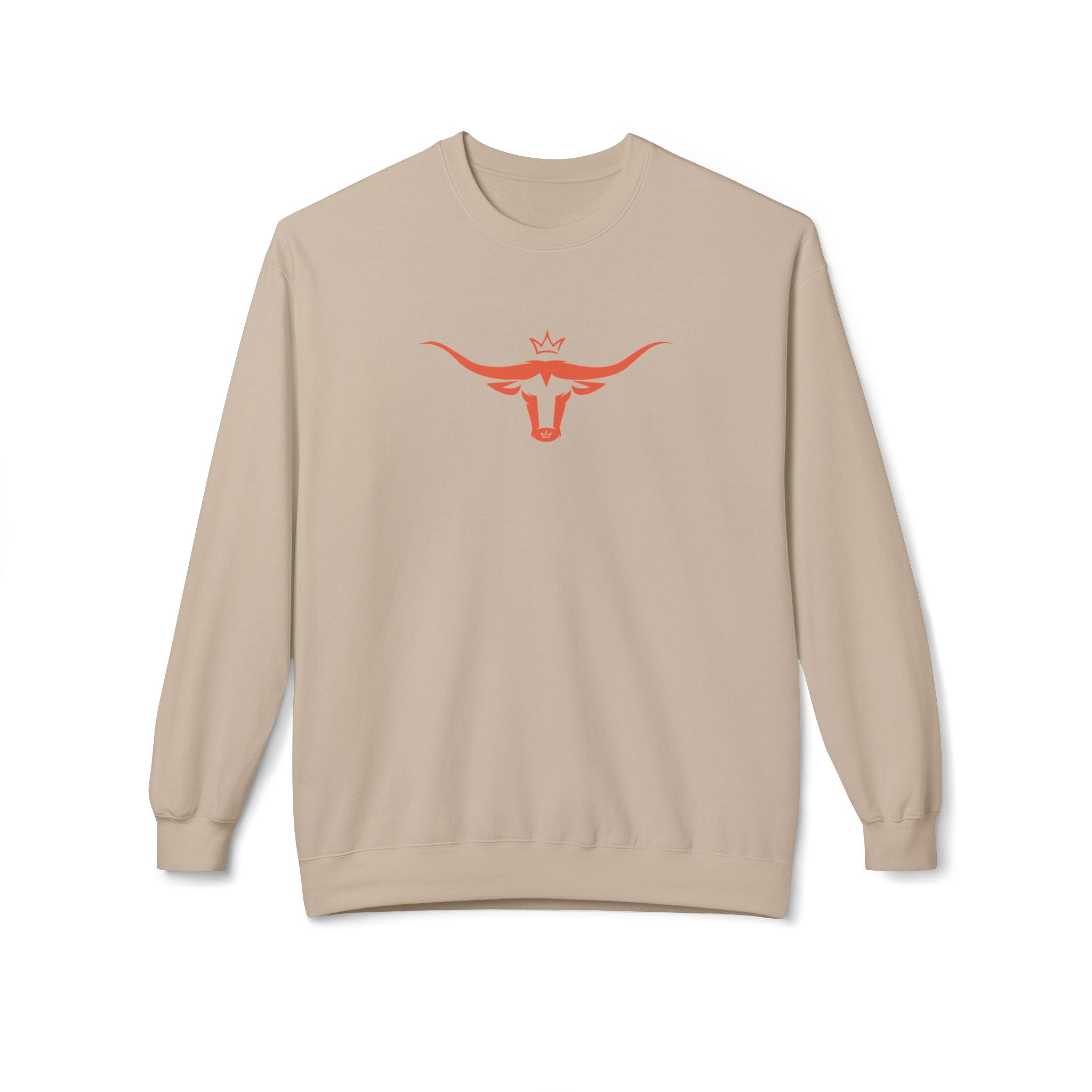 Longhorn Crest Crewneck Sweatshirt — Minimal Western Bull Logo