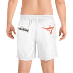 Rodeo King Swim Shorts — Men's Mid-Length Beach Trunks with Longhorn Logo