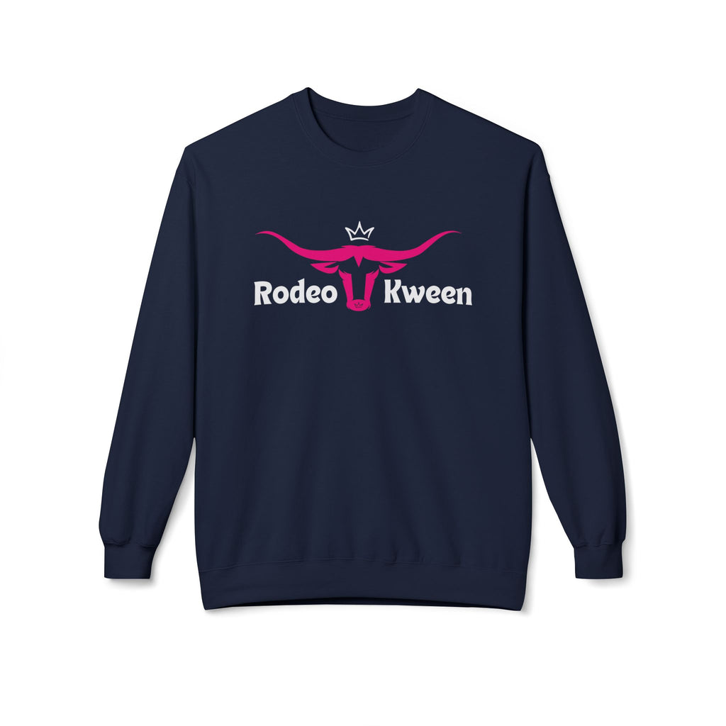Rodeo Kween Crewneck Sweatshirt — Pink Longhorn Logo Western Cowgirl Pullover