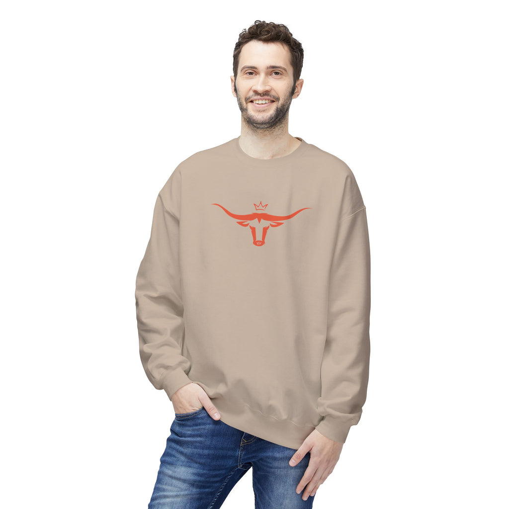 Longhorn Crest Crewneck Sweatshirt — Minimal Western Bull Logo