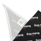 Rodeo King Pet Bandana — Black Repeat Logo Triangle Scarf for Dogs & Cats