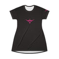 Rodeo Kween T-Shirt Dress — Rodeo Kween Graphic Tee Dress (Black, Pink Longhorn)