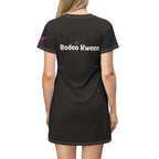 Rodeo Kween T-Shirt Dress — Rodeo Kween Graphic Tee Dress (Black, Pink Longhorn)