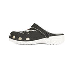 Black EVA Foam Clogs with Flying Seagull Graphic — Lightweight Slip-On Beach Shoes