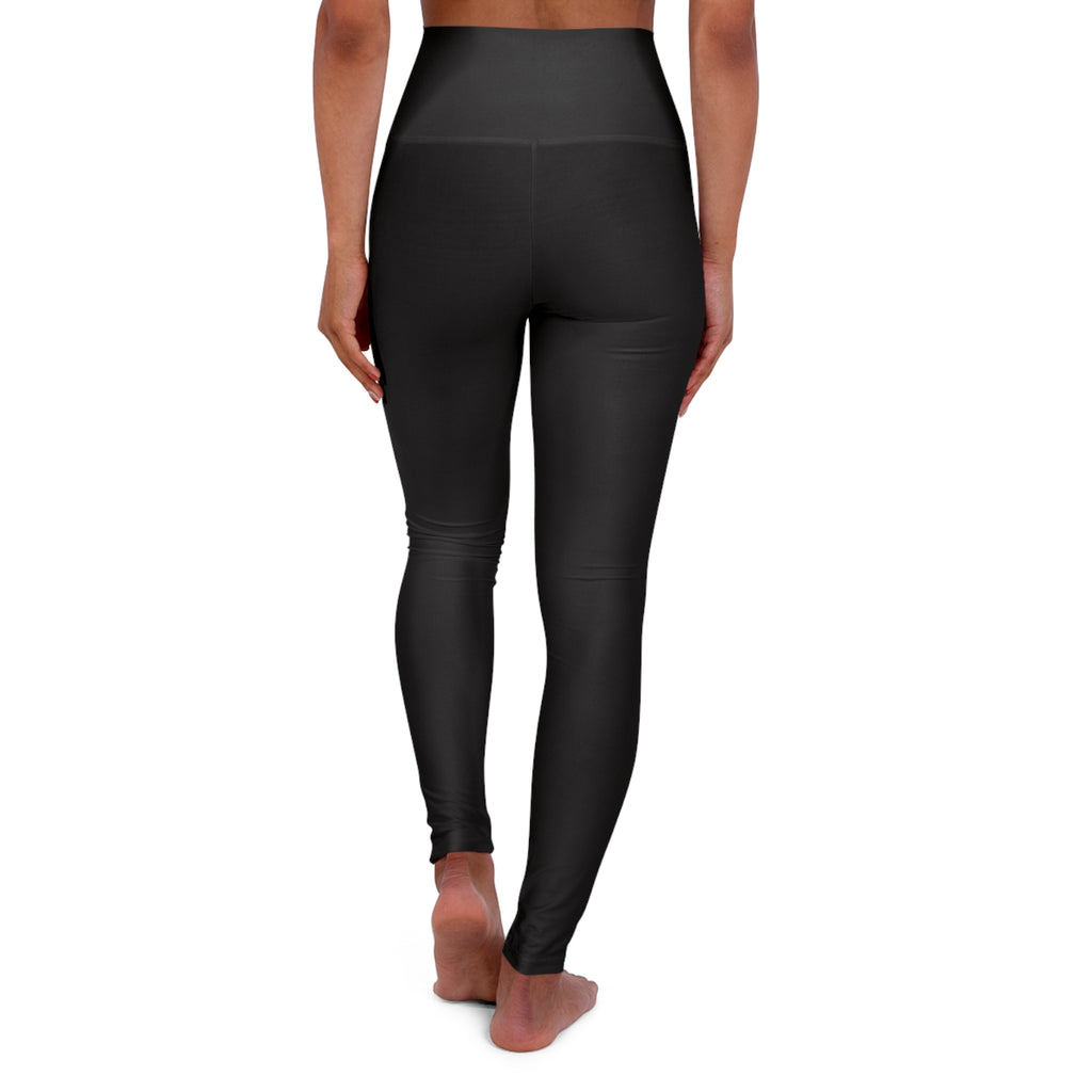 Yoga Leggings — High-Waisted Black 'Rodeo Queen' Side Logo Activewear