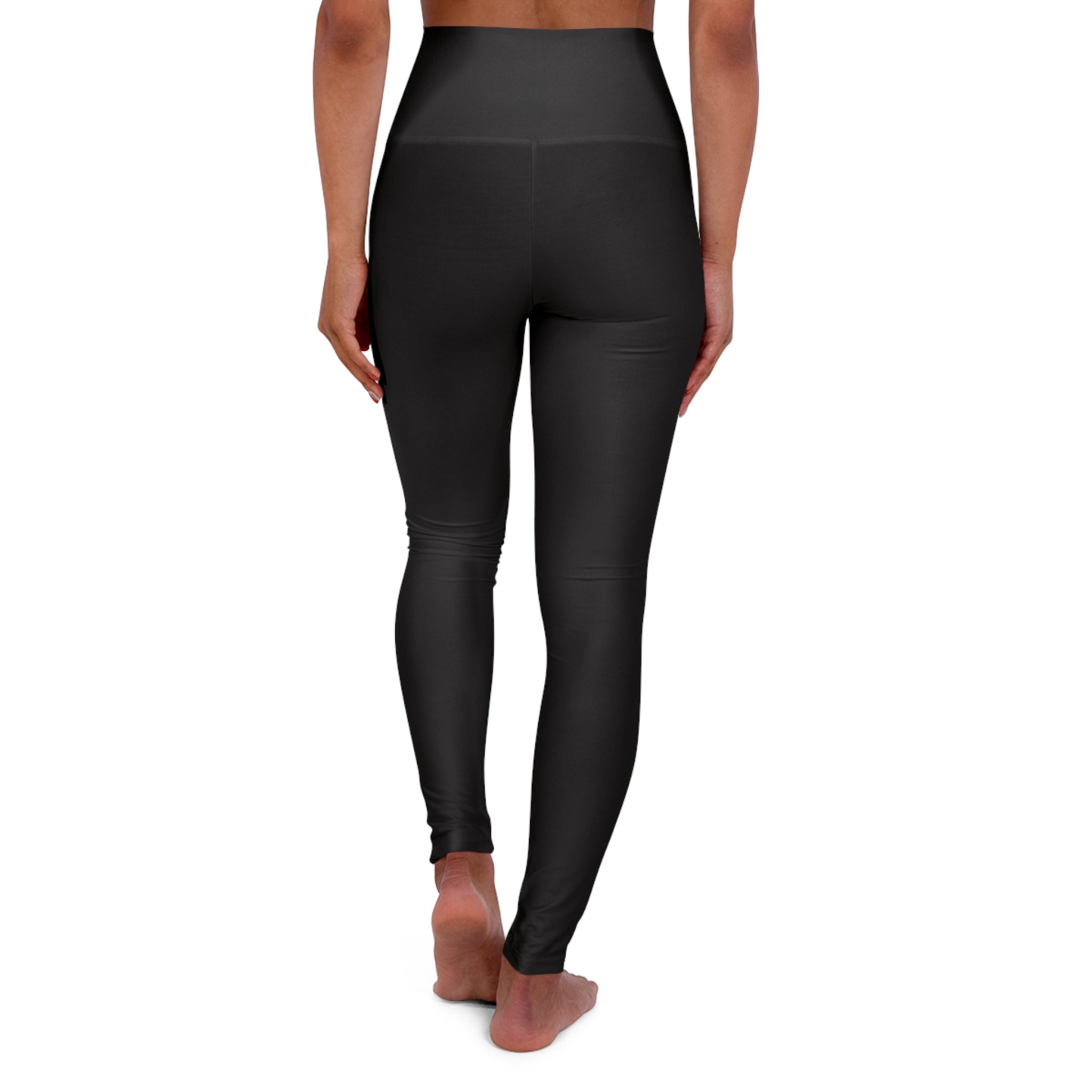 Yoga Leggings — High-Waisted Black 'Rodeo Queen' Side Logo Activewear