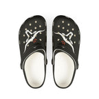 Black EVA Foam Clogs with Flying Seagull Graphic — Lightweight Slip-On Beach Shoes