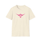 Longhorn Crown Graphic Tee — Pink Bull Logo Women's Casual T‑Shirt