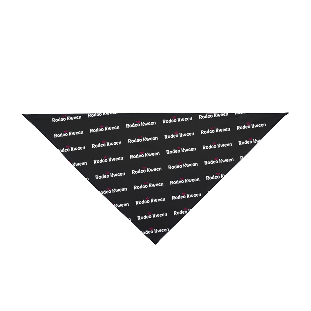 Rodeo Kween Pet Bandana — Black Repeating Logo Dog & Cat Scarf