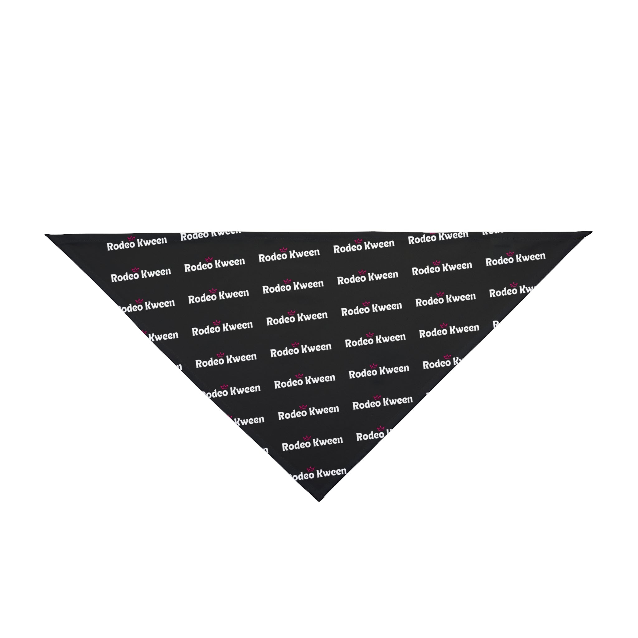 Rodeo Kween Pet Bandana — Black Repeating Logo Dog & Cat Scarf