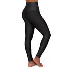 Yoga Leggings — High-Waisted Black 'Rodeo Queen' Side Logo Activewear