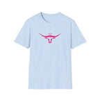 Longhorn Crown Graphic Tee — Pink Bull Logo Women's Casual T‑Shirt