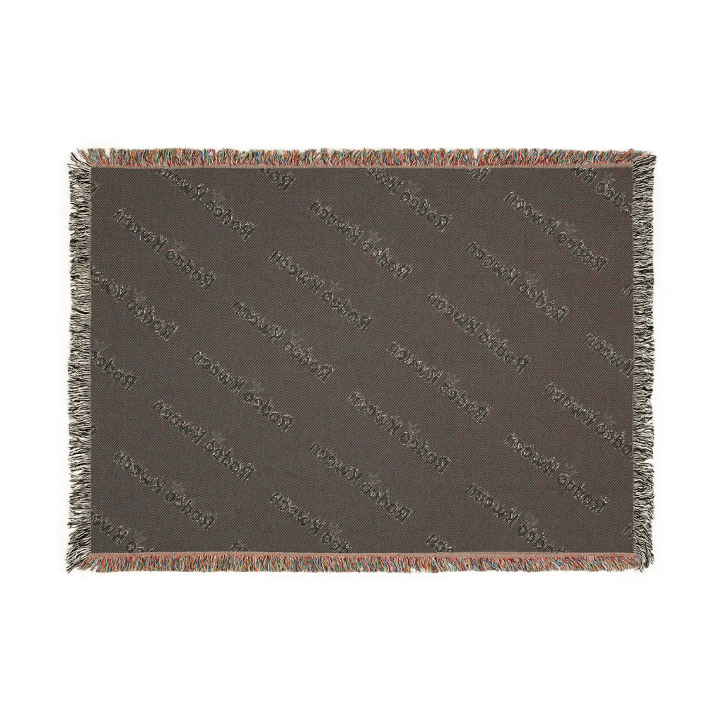 Branded Logo Woven Blanket – Repeating Pattern Cozy Throw