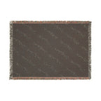 Branded Logo Woven Blanket – Repeating Pattern Cozy Throw