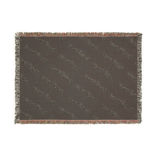 Branded Logo Woven Blanket – Repeating Pattern Cozy Throw