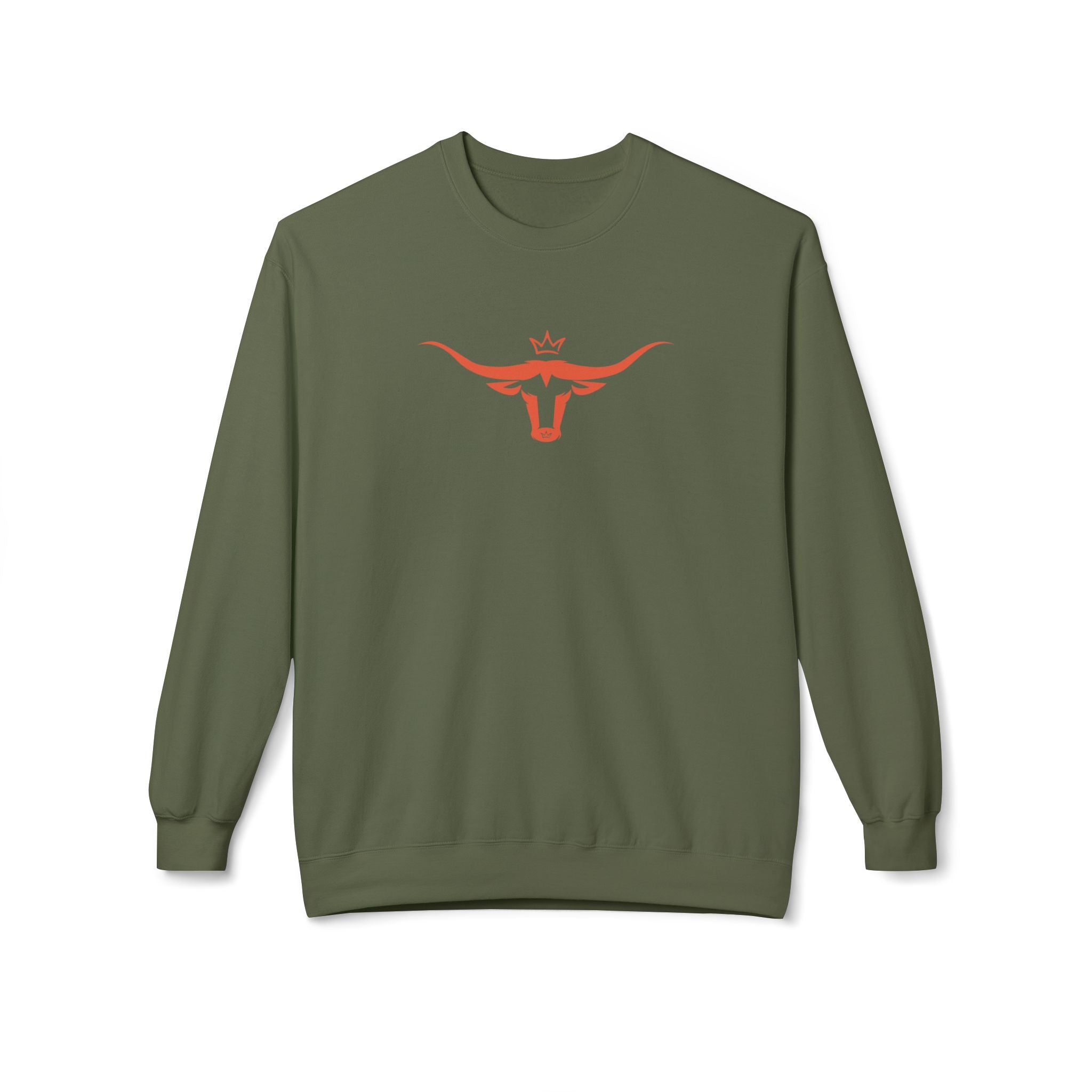 Longhorn Crest Crewneck Sweatshirt — Minimal Western Bull Logo