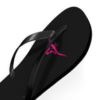 Rodeo Kween Flip Flops — Black Western Bull Logo Beach Sandals