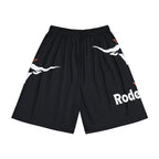Rodeo King Men’s Athletic Shorts — Black Bull Graphic Sports Shorts