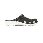 Black EVA Foam Clogs with Flying Seagull Graphic — Lightweight Slip-On Beach Shoes