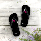 Rodeo Kween Flip Flops — Black Western Bull Logo Beach Sandals