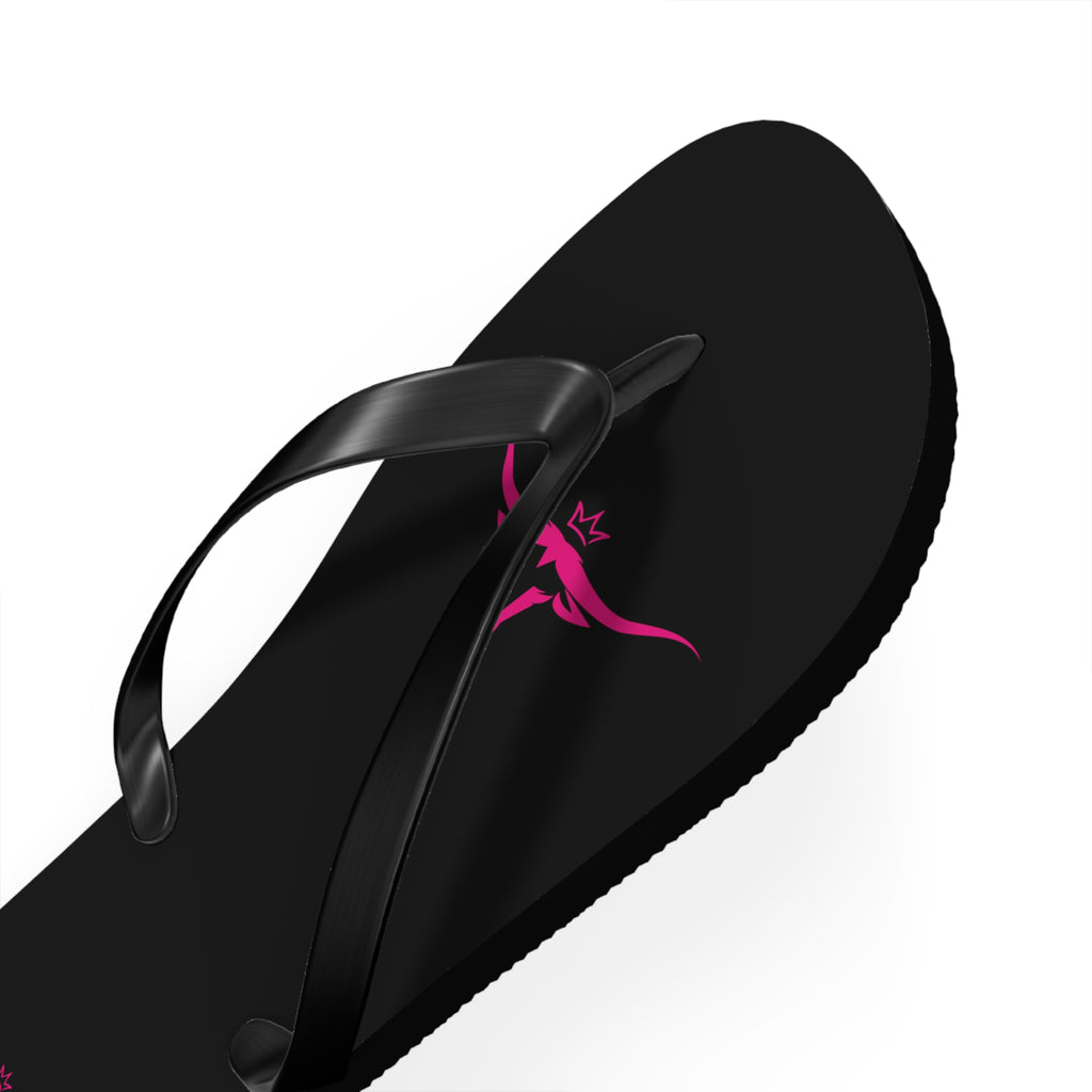 Rodeo Kween Flip Flops — Black Western Bull Logo Beach Sandals