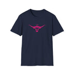 Longhorn Crown Graphic Tee — Pink Bull Logo Women's Casual T‑Shirt