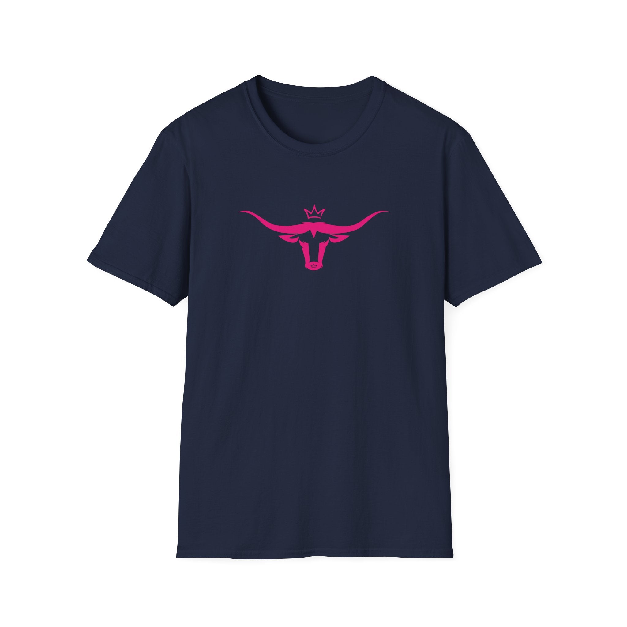 Longhorn Crown Graphic Tee — Pink Bull Logo Women's Casual T‑Shirt