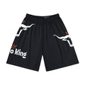 Rodeo King Men’s Athletic Shorts — Black Bull Graphic Sports Shorts