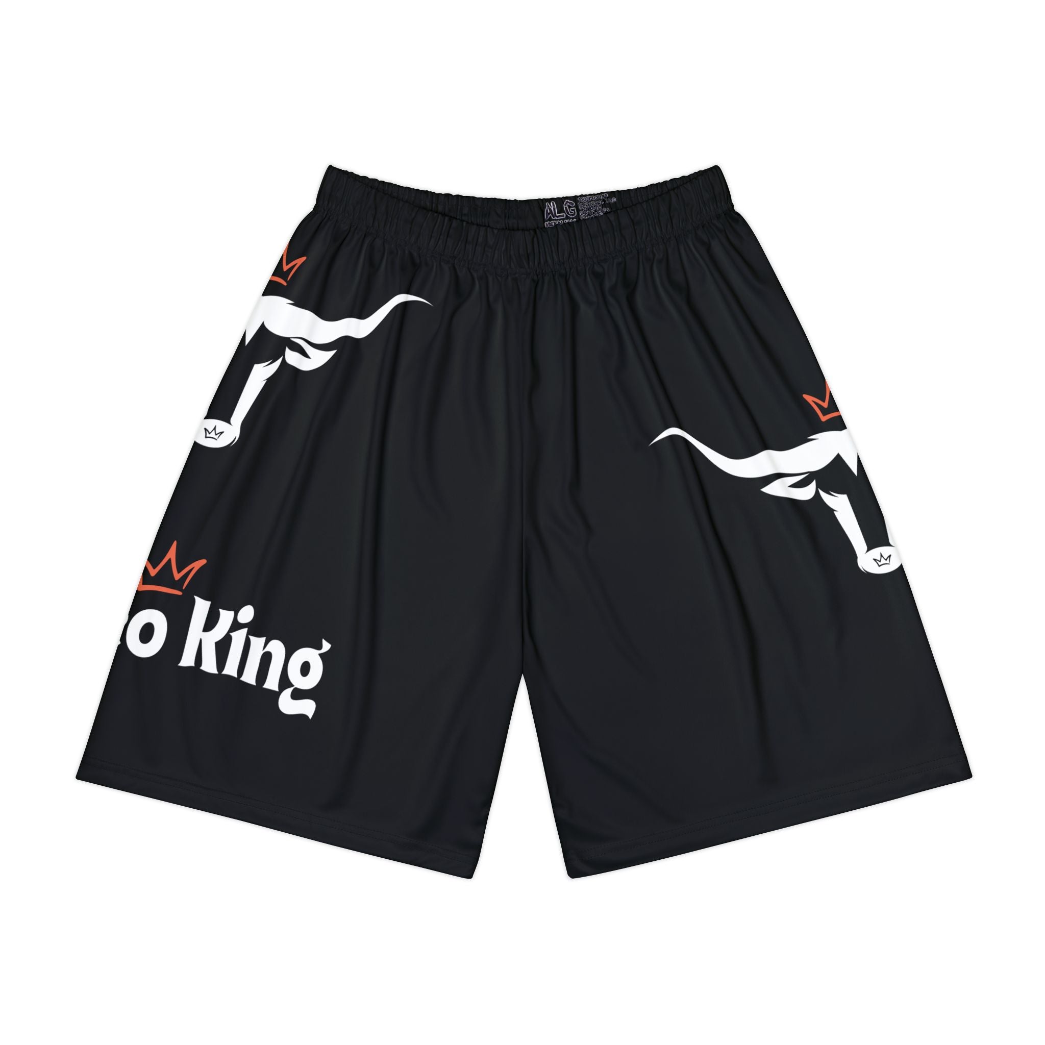 Rodeo King Men’s Athletic Shorts — Black Bull Graphic Sports Shorts