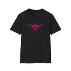 Longhorn Crown Graphic Tee — Pink Bull Logo Women's Casual T‑Shirt