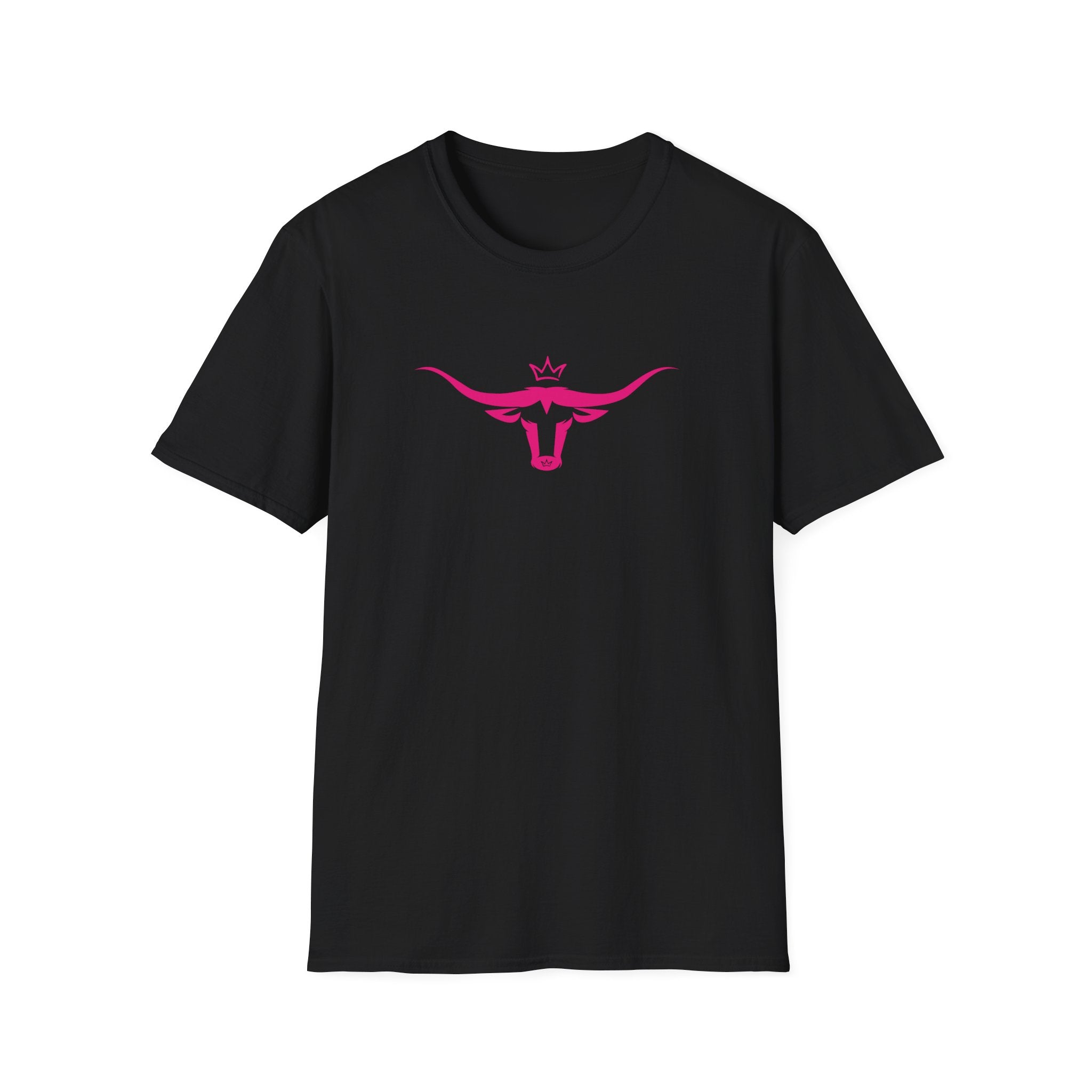Longhorn Crown Graphic Tee — Pink Bull Logo Women's Casual T‑Shirt