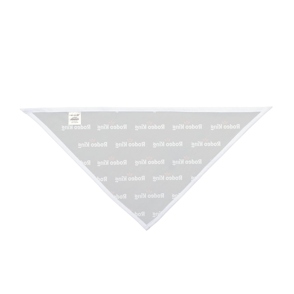 Rodeo King Pet Bandana — Black Repeat Logo Triangle Scarf for Dogs & Cats