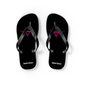 Rodeo Kween Flip Flops — Black Western Bull Logo Beach Sandals