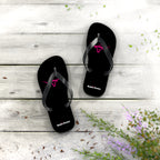 Rodeo Kween Flip Flops — Black Western Bull Logo Beach Sandals
