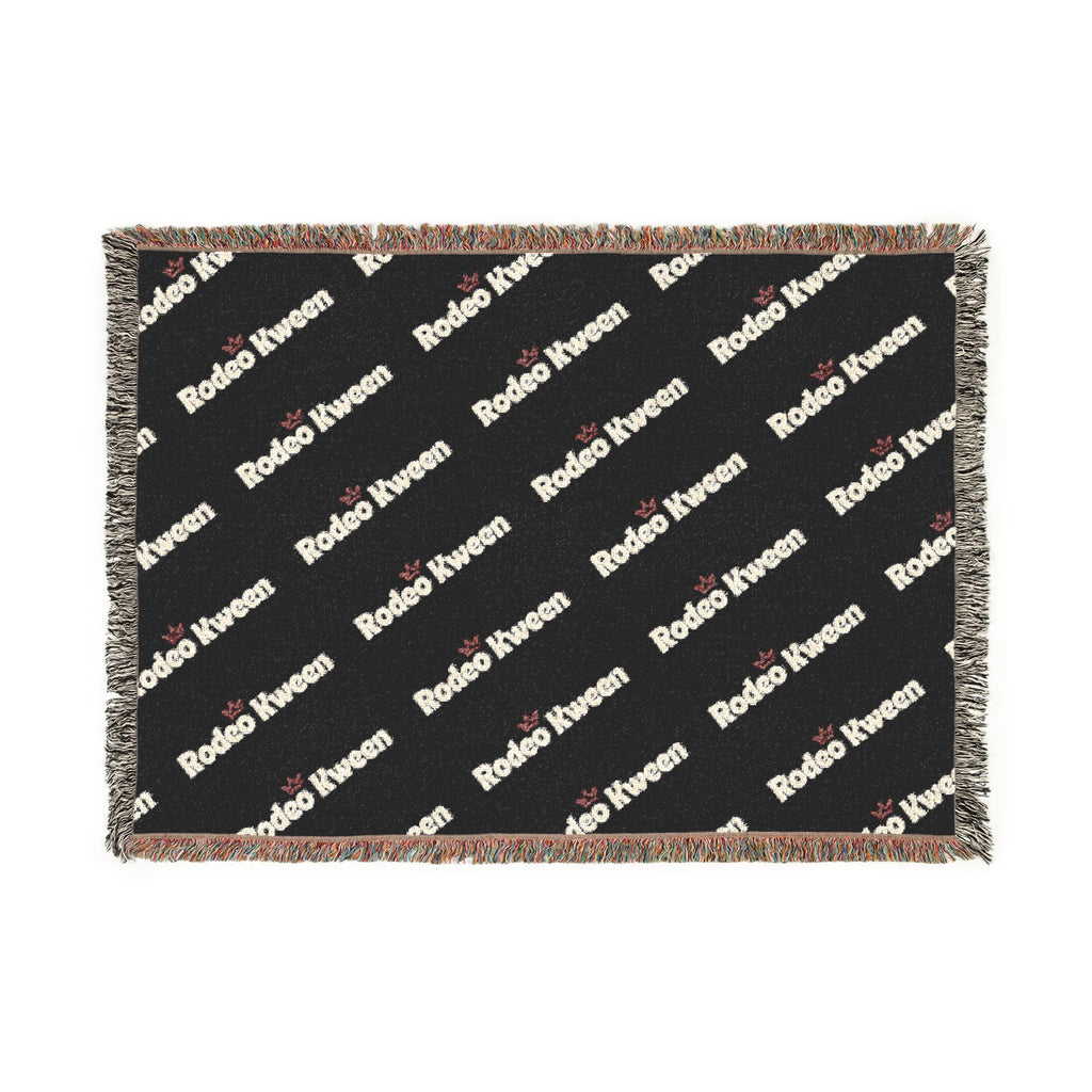 Branded Logo Woven Blanket – Repeating Pattern Cozy Throw