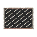 Branded Logo Woven Blanket – Repeating Pattern Cozy Throw