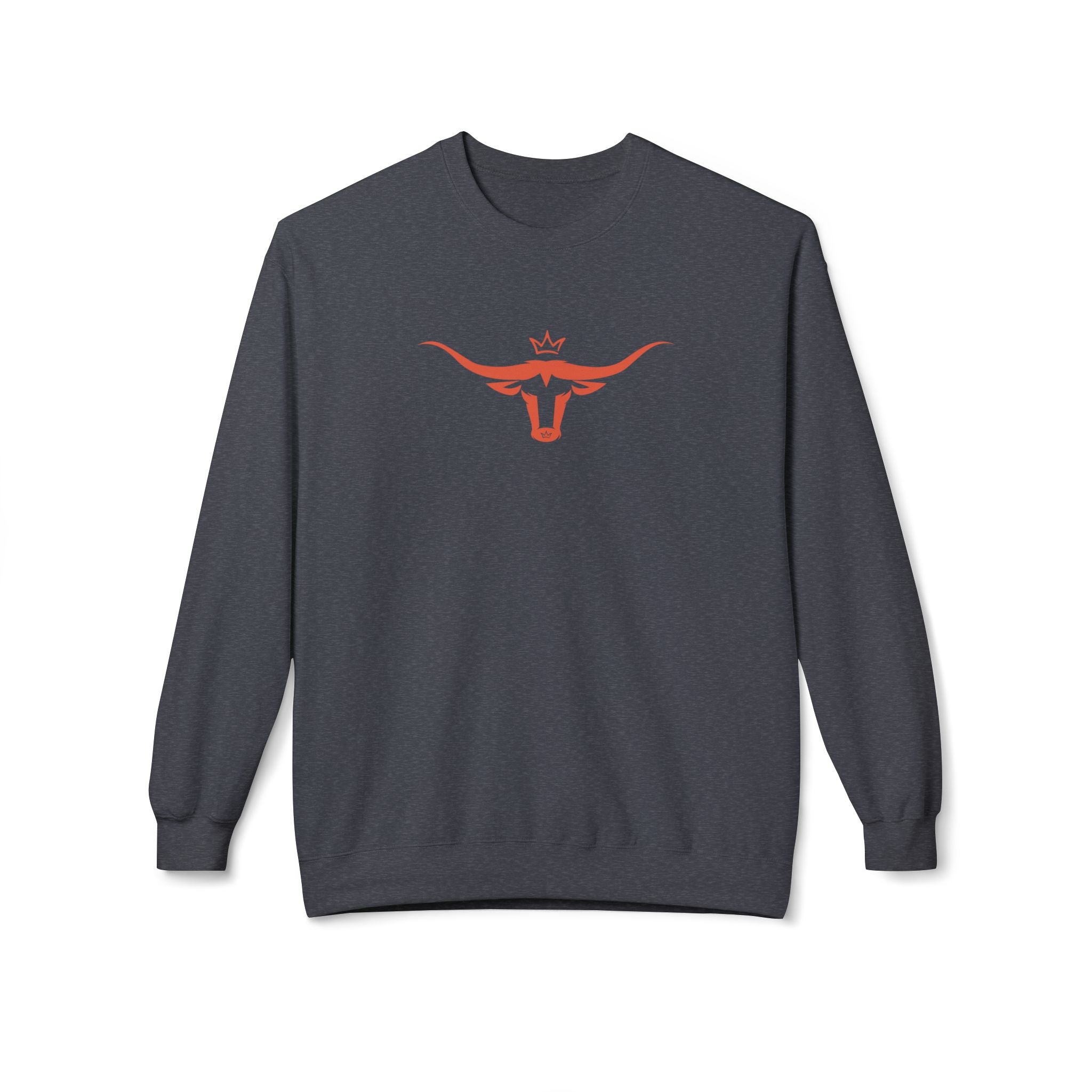 Longhorn Crest Crewneck Sweatshirt — Minimal Western Bull Logo
