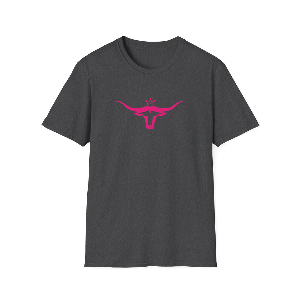 Longhorn Crown Graphic Tee — Pink Bull Logo Women's Casual T‑Shirt