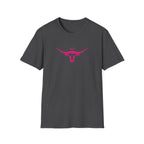Longhorn Crown Graphic Tee — Pink Bull Logo Women's Casual T‑Shirt